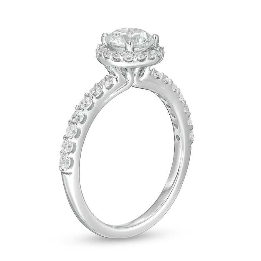 Rings Zales | 1-1/2 Ct. T.W. Certified Lab-Created Diamond Frame Engagement Ring In 14K White Gold (F/Vs2)