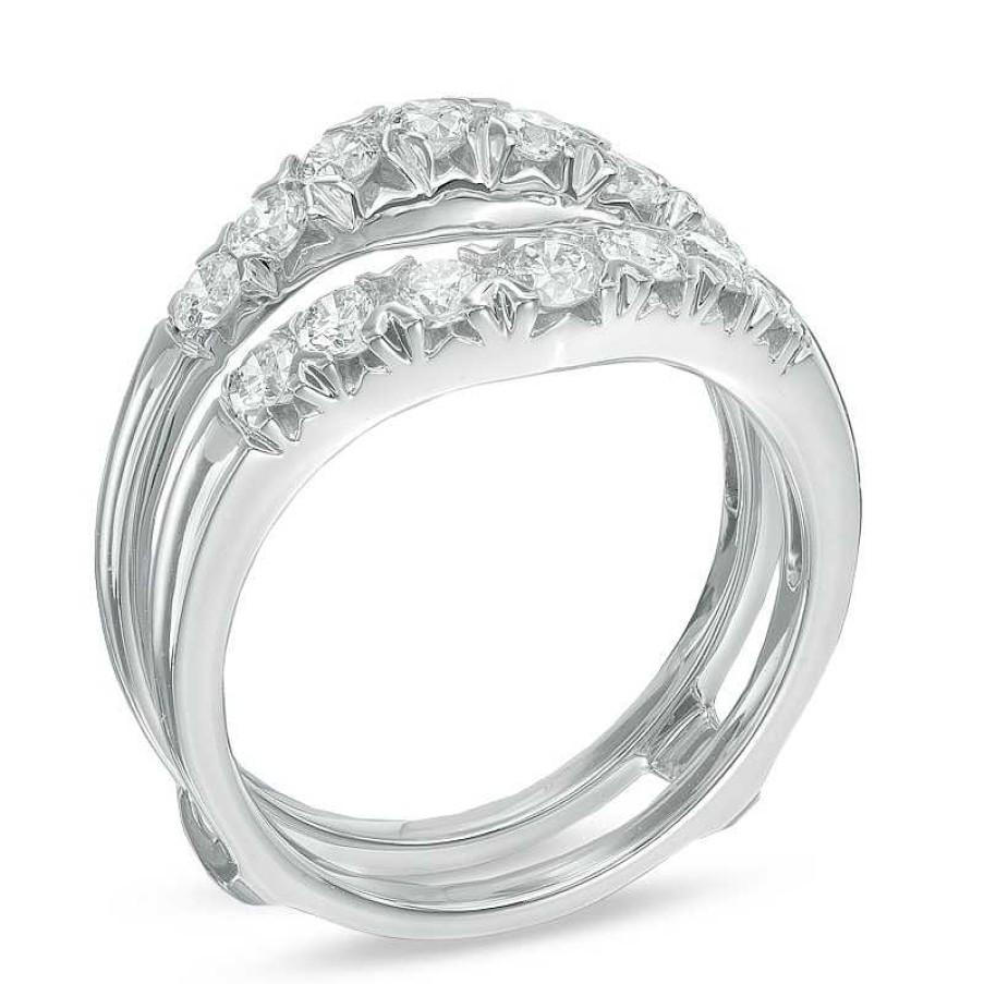 Rings Zales | 1 Ct. T.W. Diamond Contour Solitaire Enhancer In 14K White Gold