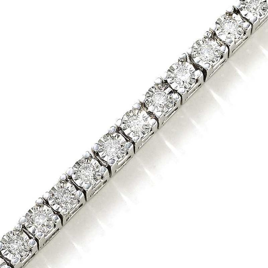 Bracelets Zales | 1-1/2 Ct. T.W. Diamond Tennis Bracelet In Sterling Silver