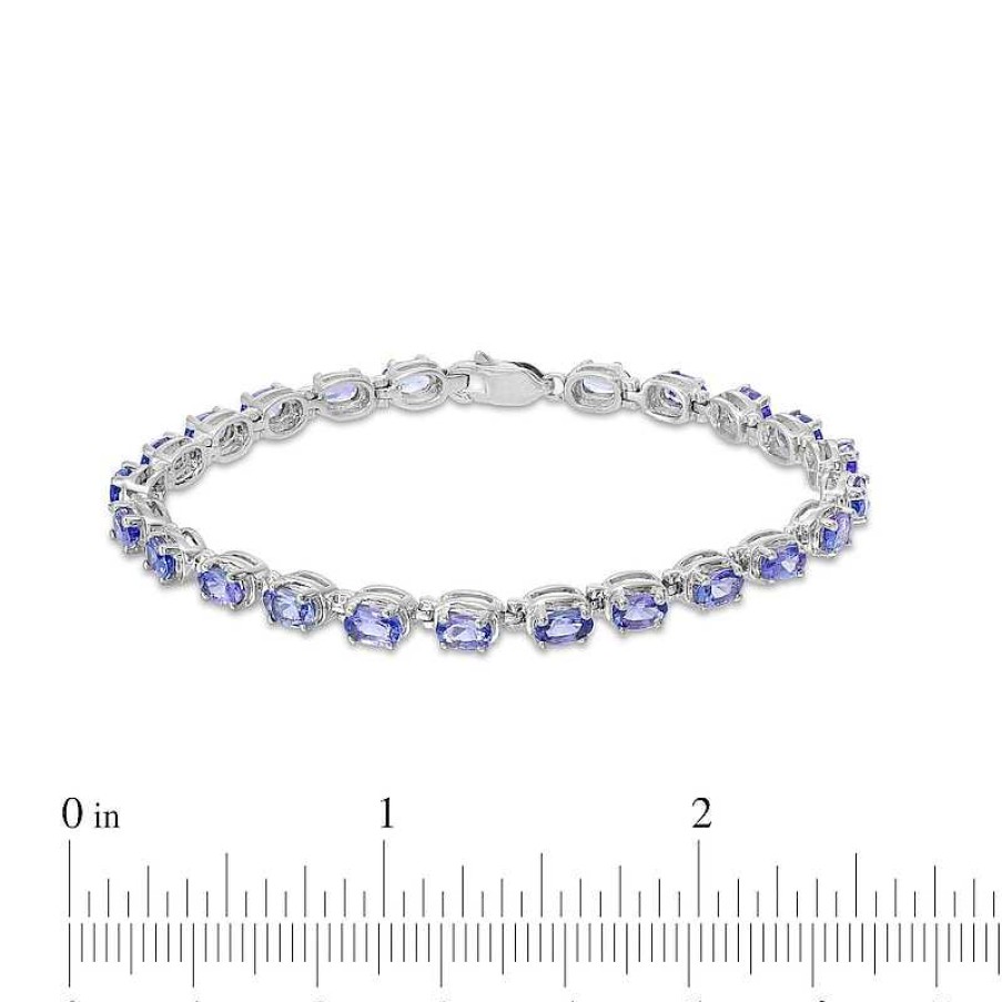 Bracelets Zales | Oval Tanzanite Bracelet In Sterling Silver