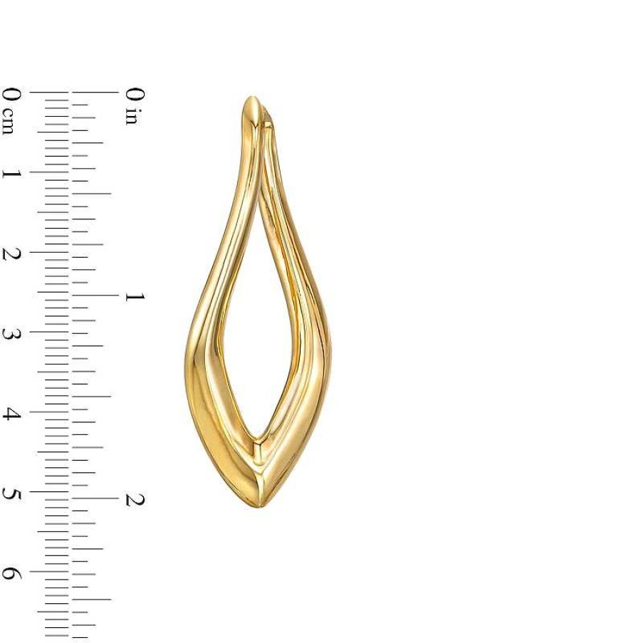 Earrings Zales | 54.0Mm Sculpted Hollow 14K Gold Hoop Earrings