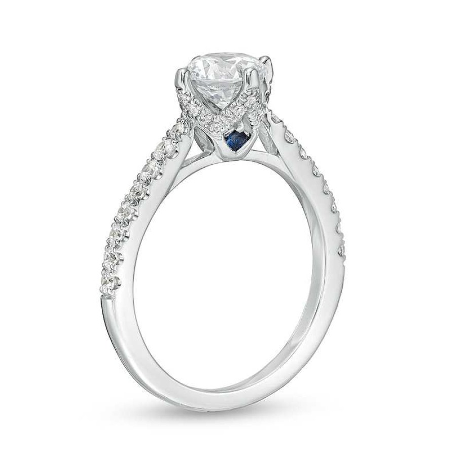 Zales Vera Wang Love Collection 5/8 CT. T.w. Diamond and Blue Sapphire  Swirl Engagement Ring in 14K White Gold | CoolSprings Galleria