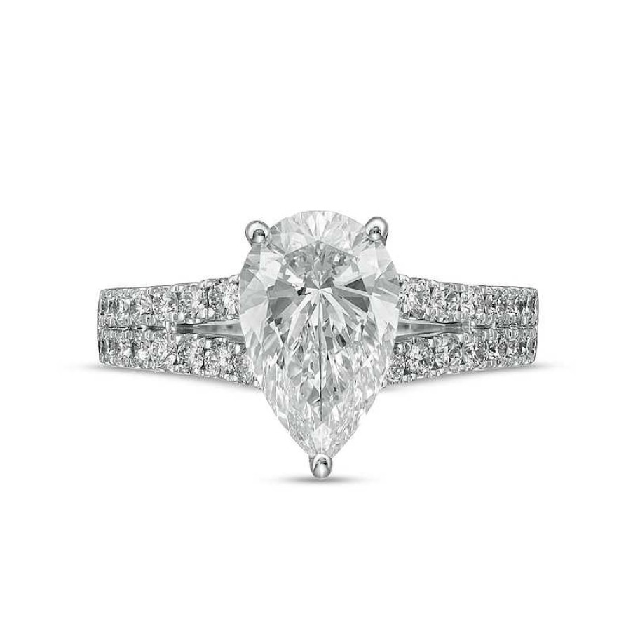 Rings Zales | True Lab-Created Diamonds By Vera Wang Love 2-3/4 Ct. T.W. Split Shank Engagement Ring In 14K White Gold (F/Vs2)