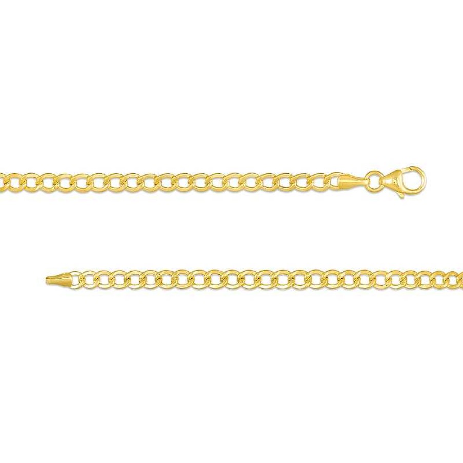 Bracelets Zales | Love Script Curb Chain Bracelet In 10K Gold - 7.5"