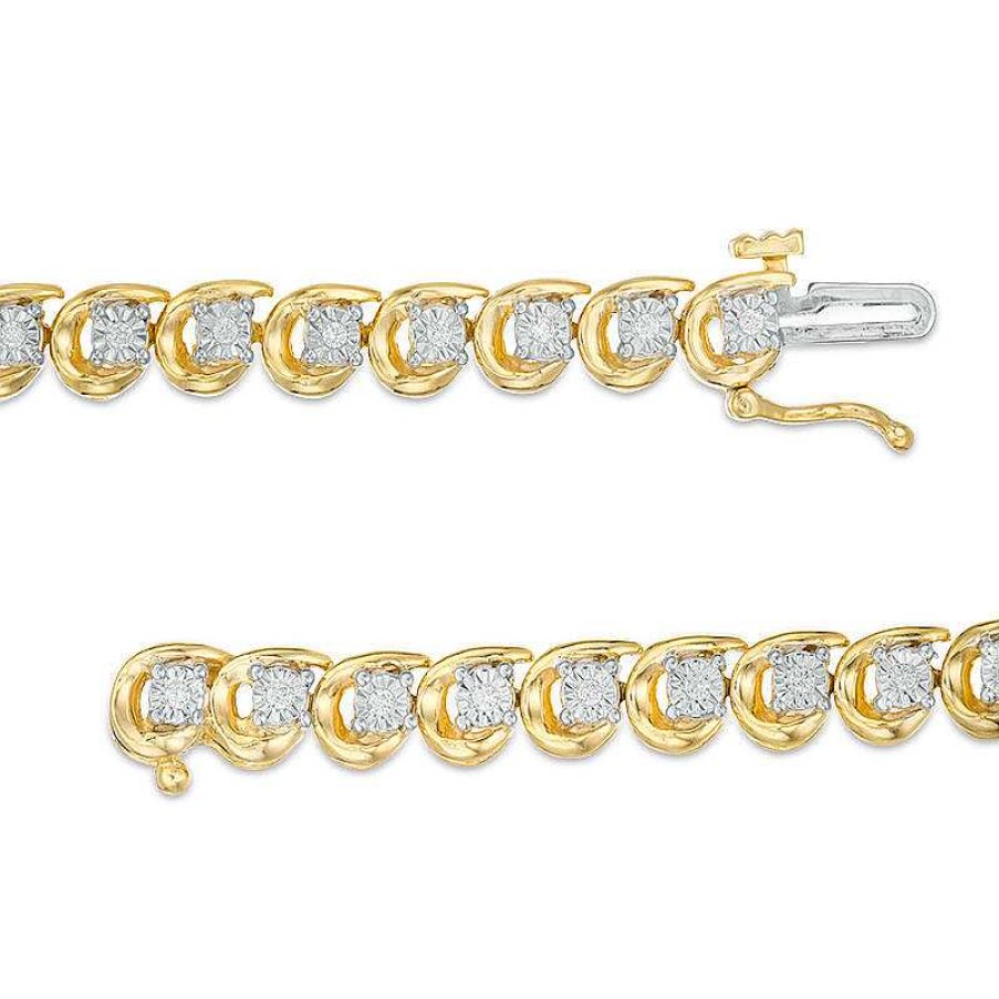 Bracelets Zales | 1/4 Ct. T.W. Diamond Tennis Bracelet In 10K Gold - 7.25"