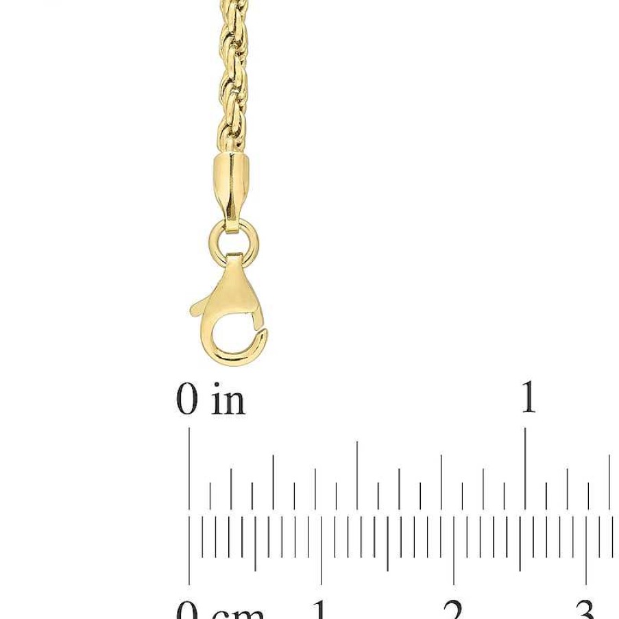 Bracelets Zales | Ladies' 2.2Mm Rope Chain Bracelet In Sterling Silver With Gold-Tone Flash Plate - 7.5"