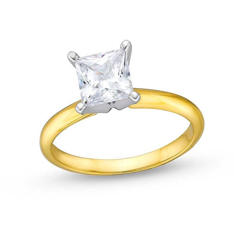 Rings Zales | 1-1/2 Ct. Princess-Cut Certified Lab-Created Diamond Solitaire Engagement Ring In 14K Gold (I/Si2)