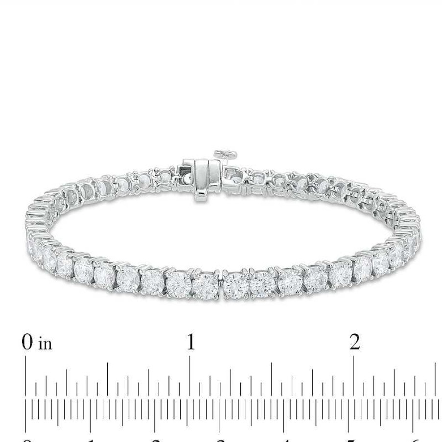 Bracelets Zales | 10 Ct. T.W. Certified Lab-Created Diamond Tennis Bracelet In 14K White Gold (F/Si2) - 7.25"