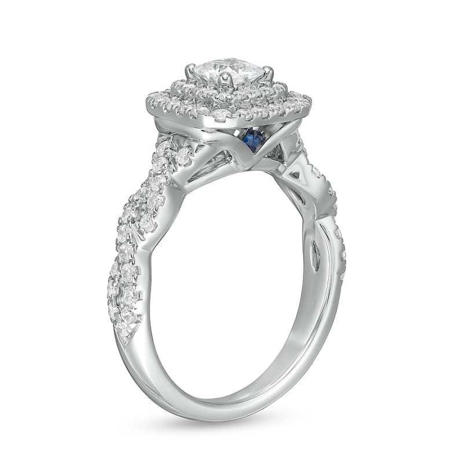 Peoples Jewellers Vera Wang Love Collection 2.23 CT. T.W. Certified  Emerald-Cut Diamond Frame Engagement Ring in Platinum (I/SI2)|Peoples  Jewellers | Kingsway Mall