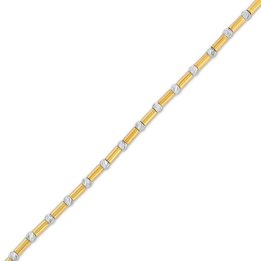 Bracelets Zales | Oro Diamante™ Beaded Strand Bracelet In 14K Two-Tone Gold - 8.0"