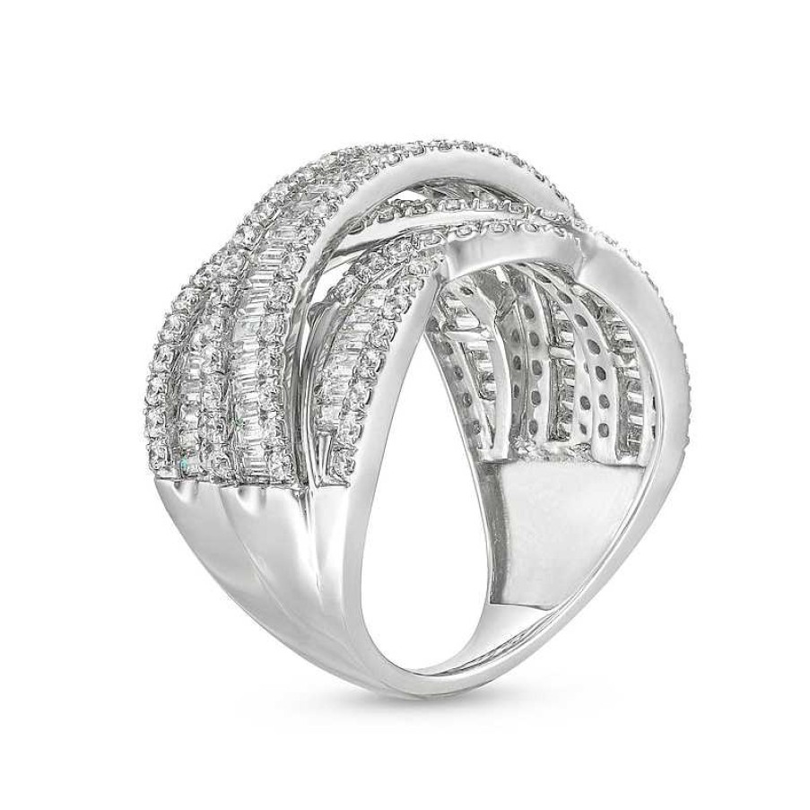 Rings Zales | 3 Ct. T.W. Lab-Created Diamond Woven Orbit Ring In 10K White Gold