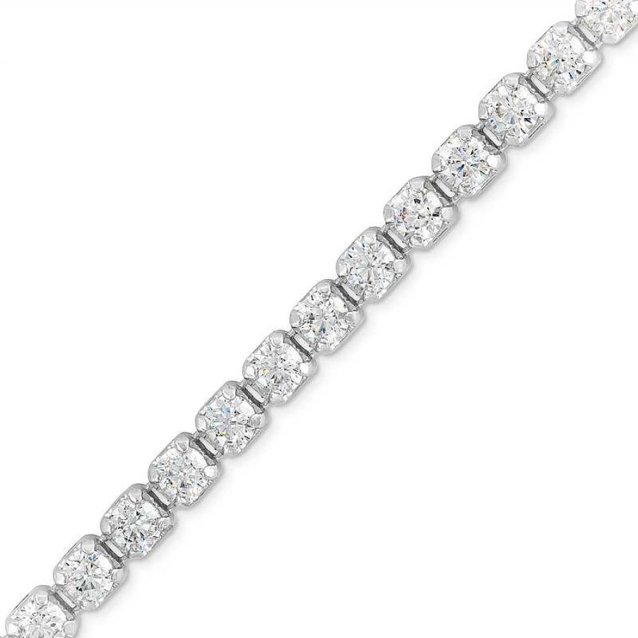 Bracelets Zales | 1 Ct. T.W. Certified Lab-Created Diamond Tennis Bracelet In 14K White Gold (F/Si2)