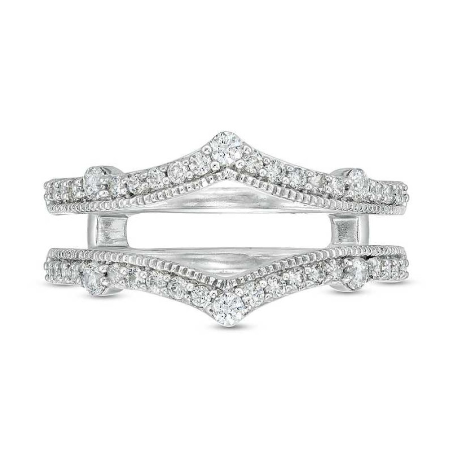 Rings Zales | 3/8 Ct. T.W. Diamond Vintage-Style Enhancer In 14K White Gold