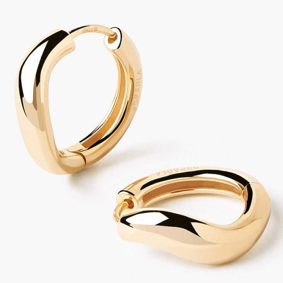 Earrings Zales | Pdpaola™ At Zales Wavy Hoop Earrings In 18K Gold