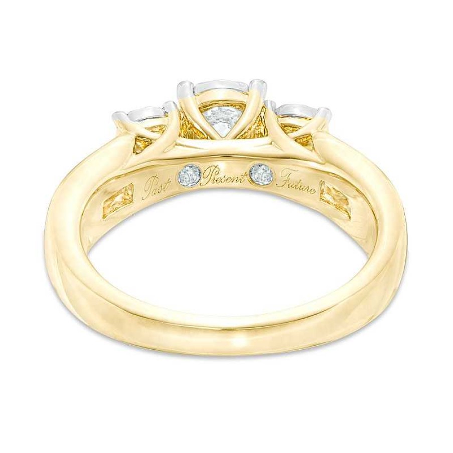 Rings Zales | 1 Ct. T.W. Diamond Past Present Future® Miracle Engagement Ring In 10K Gold