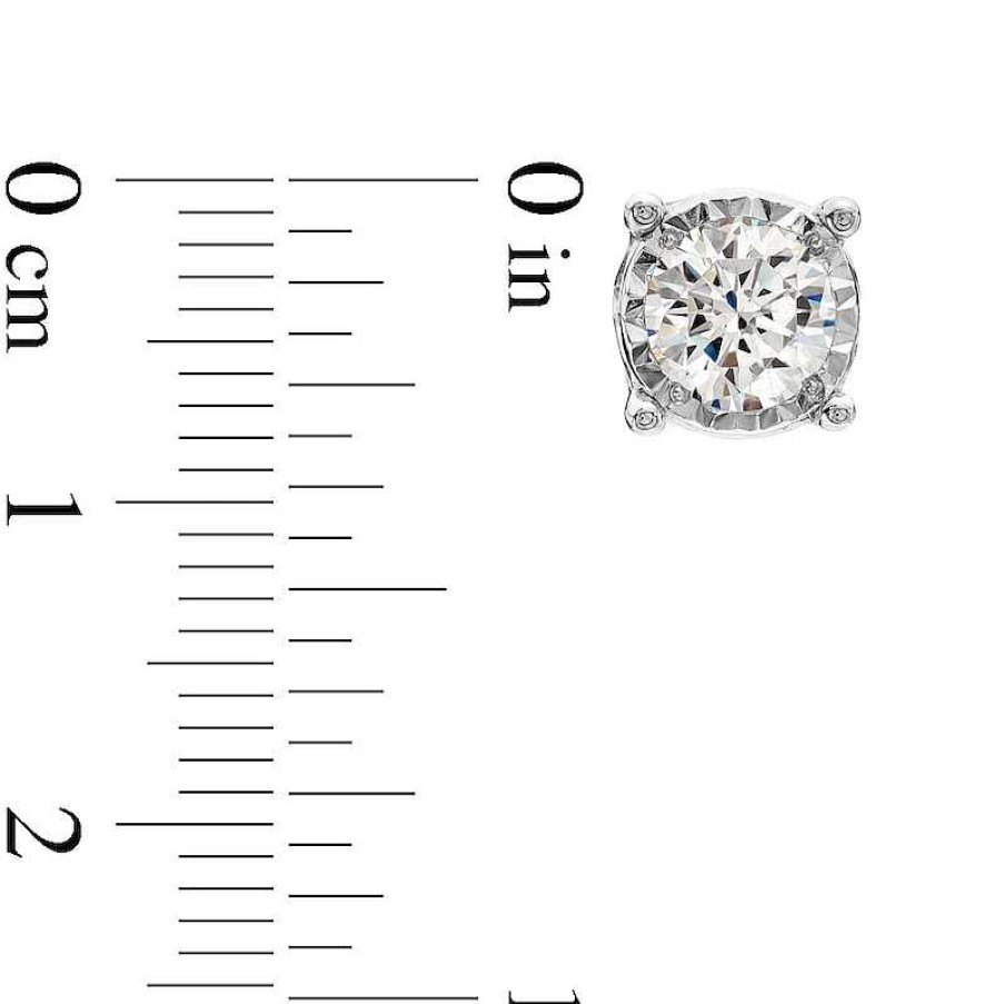 Earrings Zales | 1 Ct. T.W. Diamond Gallery Frame Stud Earrings In 14K White Gold (J/I3)