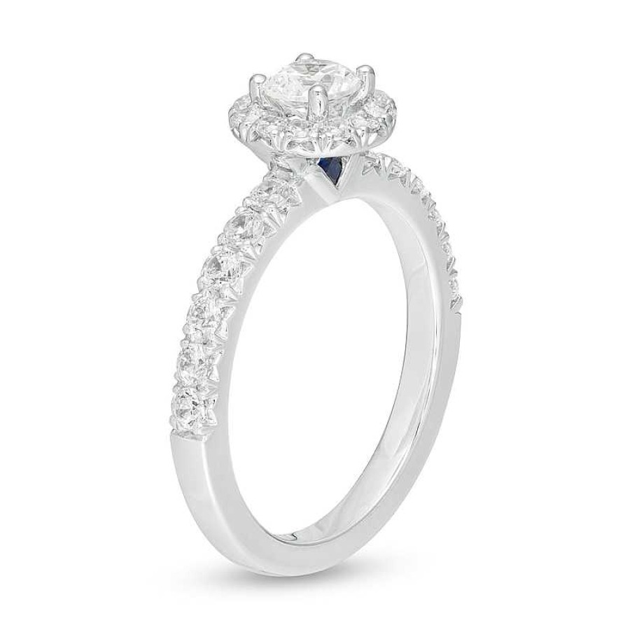 Rings Zales | Vera Wang Love Collection 1 Ct. T.W. Diamond Frame Engagement Ring In 14K White Gold