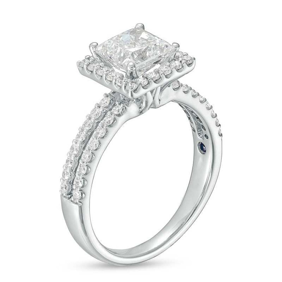 Rings Zales | True Lab-Created Diamonds By Vera Wang Love 2 Ct. T.W. Square Frame Engagement Ring In 14K White Gold (F/Vs2)