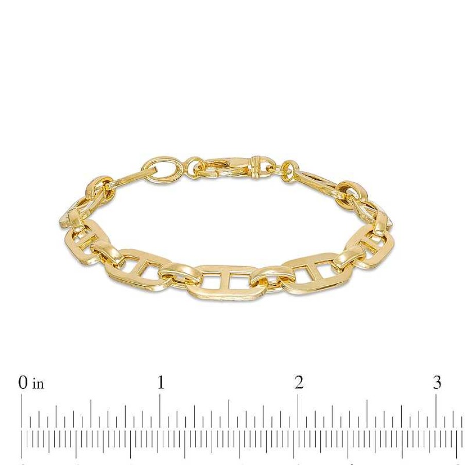 Bracelets Zales | 7.0Mm Hollow Mariner Chain Bracelet In 10K Gold - 7.5"