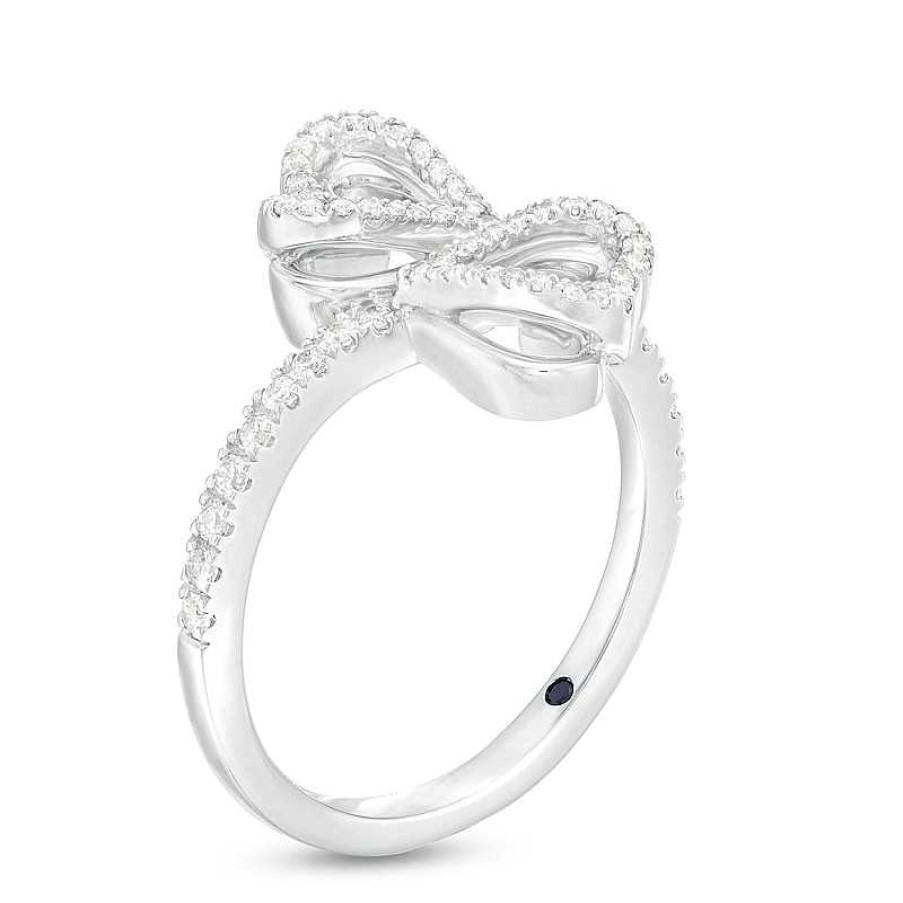 Rings Zales | The Kindred Heart From Vera Wang Love Collection 1/3 Ct. T.W. Diamond Double Heart Bypass Ring In Sterling Silver