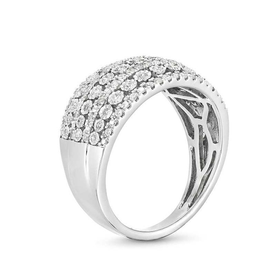 Rings Zales | 1/2 Ct. T.W. Diamond Edge Multi-Row Band In 10K White Gold