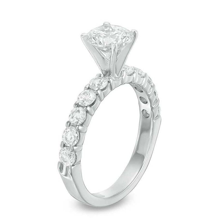 Rings Zales | 2 Ct. T.W. Certified Diamond Engagement Ring In 14K White Gold (I/Si2)