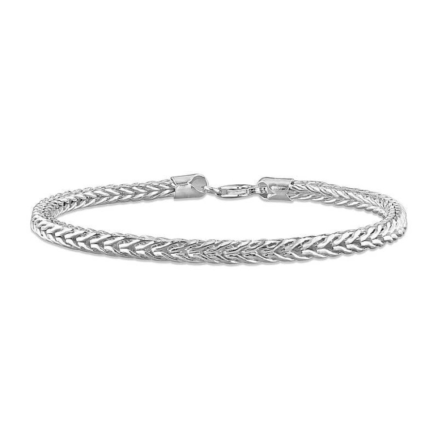 Bracelets Zales | 4.0Mm Foxtail Chain Anklet In Sterling Silver - 9"