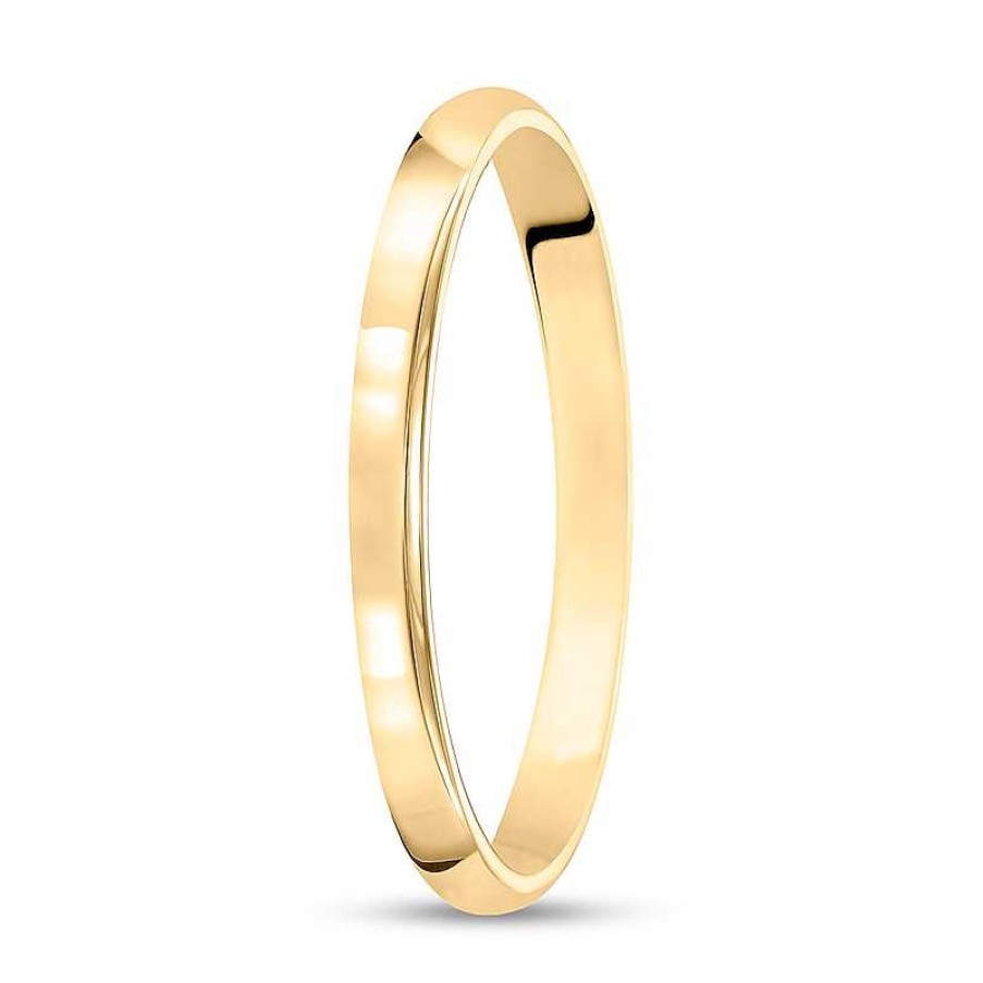 Rings Zales | 2.0Mm Engravable Low Dome Comfort-Fit Wedding Band In 14K Gold (1 Line)