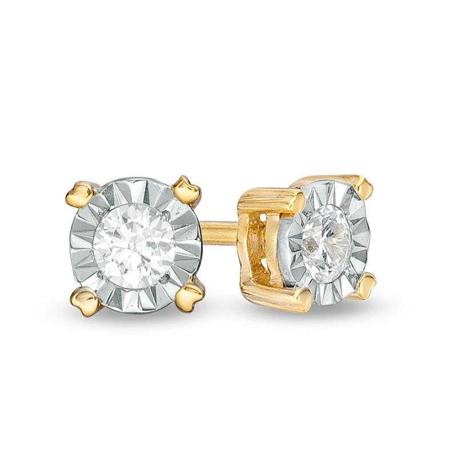 Earrings Zales | 1/5 Ct. T.W. Diamond Solitaire Stud Earrings In 10K Gold