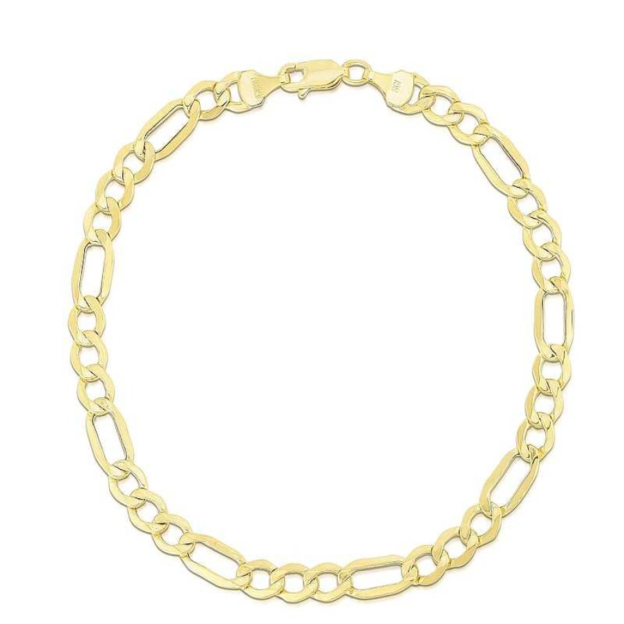 Bracelets Zales | 5.6Mm Figaro Chain Bracelet In Hollow 10K Gold - 8.5"