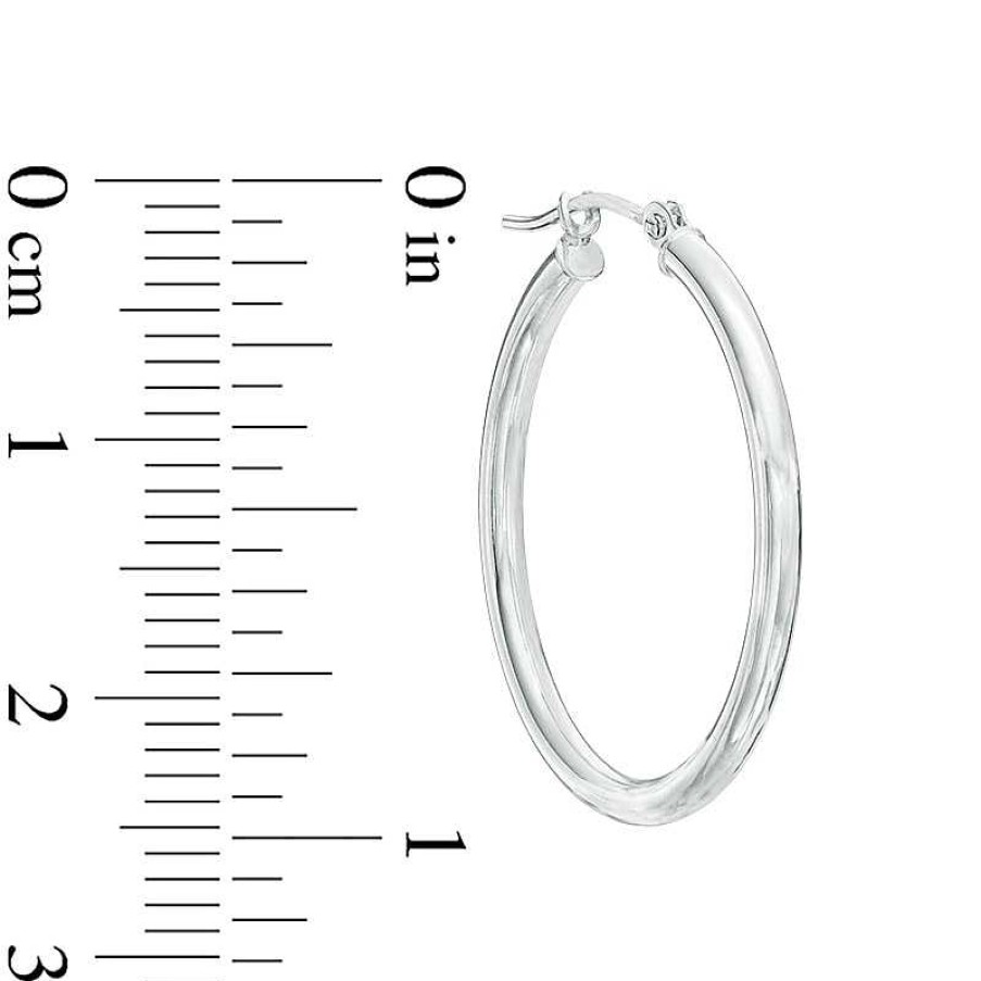 Earrings Zales | 2.0 X 25Mm Hoop Earrings In 14K White Gold