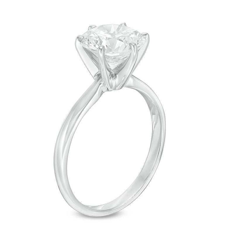 Rings Zales | 3 Ct. Certified Diamond Solitaire Engagement Ring In 14K White Gold (I/I2)