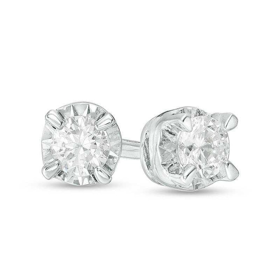 Earrings Zales | 1/5 Ct. T.W. Diamond Solitaire Stud Earrings In Sterling Silver