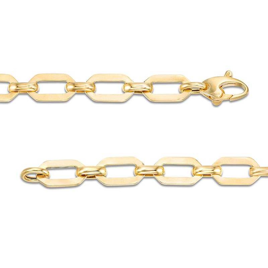 Bracelets Zales | Made In Italy 15.0Mm Hollow Cheval Link Chain Bracelet In 14K Gold - 7.5"