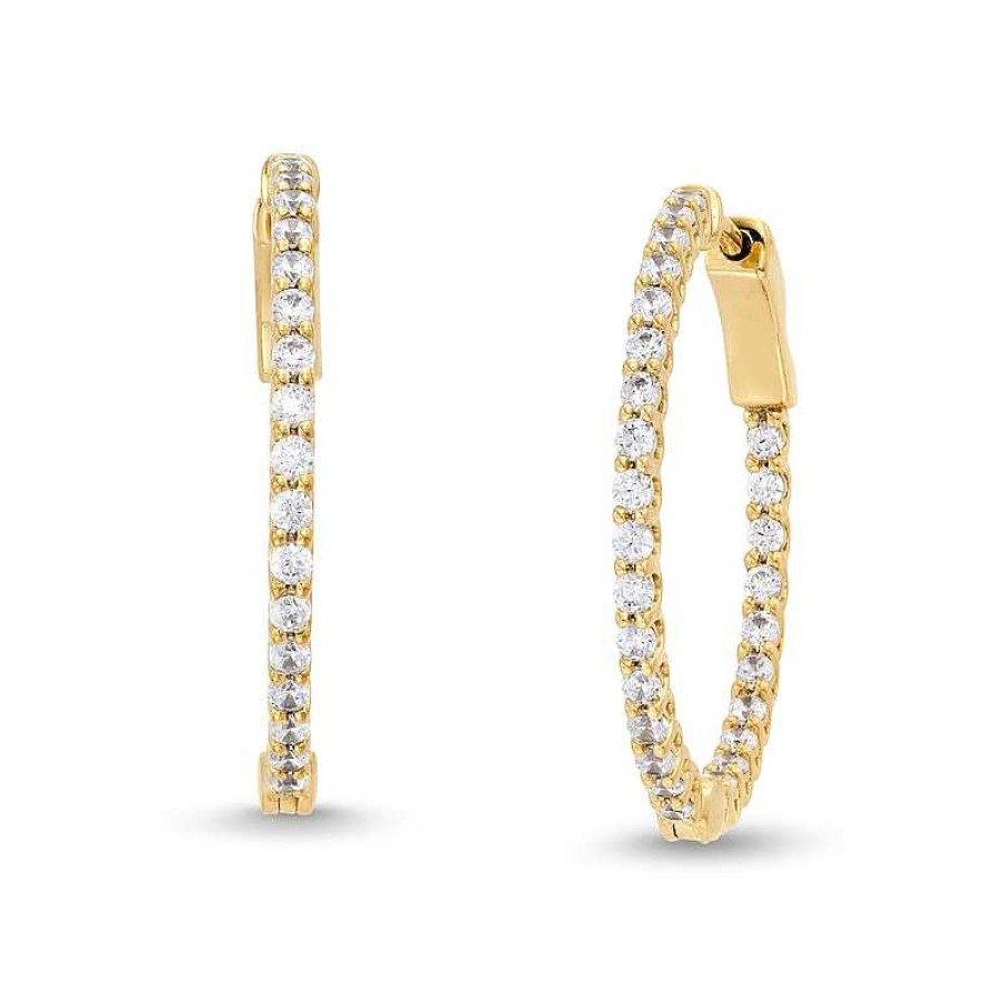 Earrings Zales | 1 Ct. T.W. Diamond Inside-Out Hoop Earrings In 10K Gold