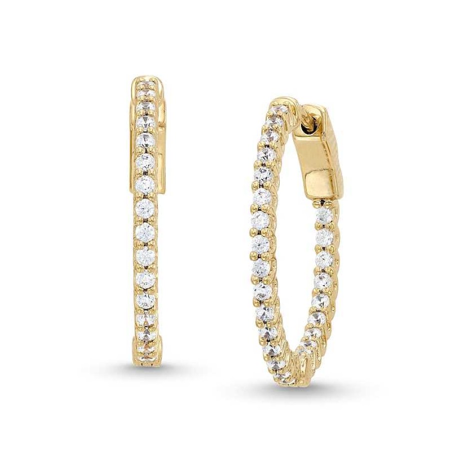 Earrings Zales | 1/2 Ct. T.W. Diamond Inside-Out Hoop Earrings In 10K Gold