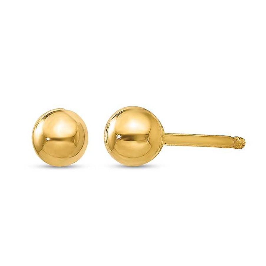 Earrings Zales | 3.0Mm Ball Stud Earrings In 14K Gold