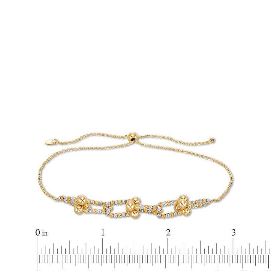 Bracelets Zales | Oro Diamante™ Hollow Interlocking Paperclip-Style Bolo Bracelet In 14K Two-Tone Gold - 9.25"