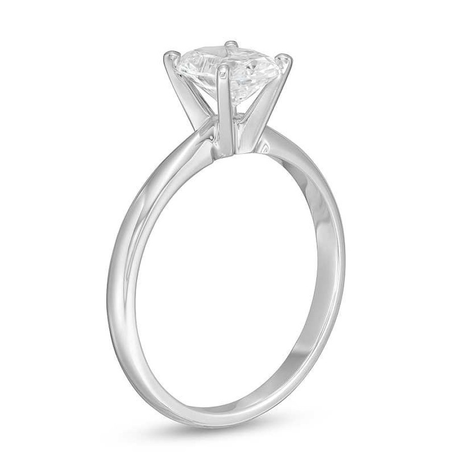 Rings Zales | 1-1/2 Ct. Certified Oval Lab-Created Diamond Solitaire Engagement Ring In 14K White Gold (F/Vs2)