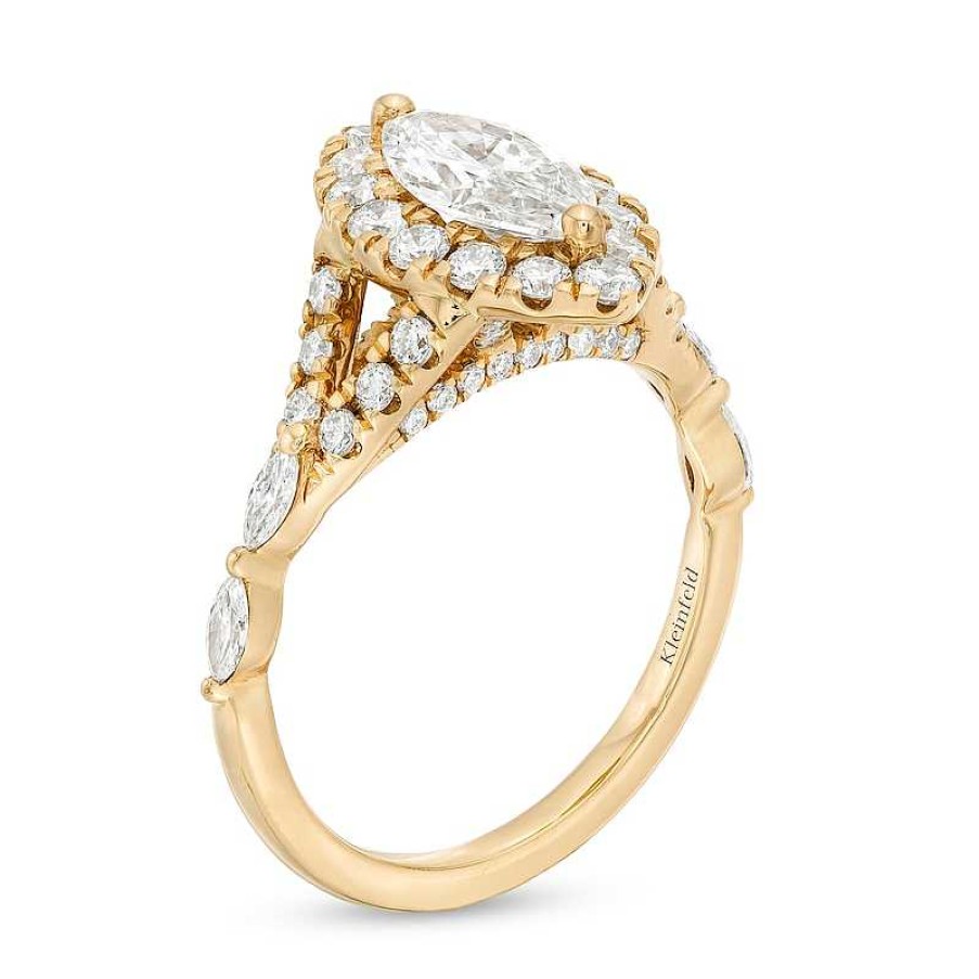 Rings Zales | Kleinfeld® X Zales 2 Ct. T.W. Certified Marquise Lab-Created Diamond Split Shank Engagement Ring In 18K Gold (F/Vs2)