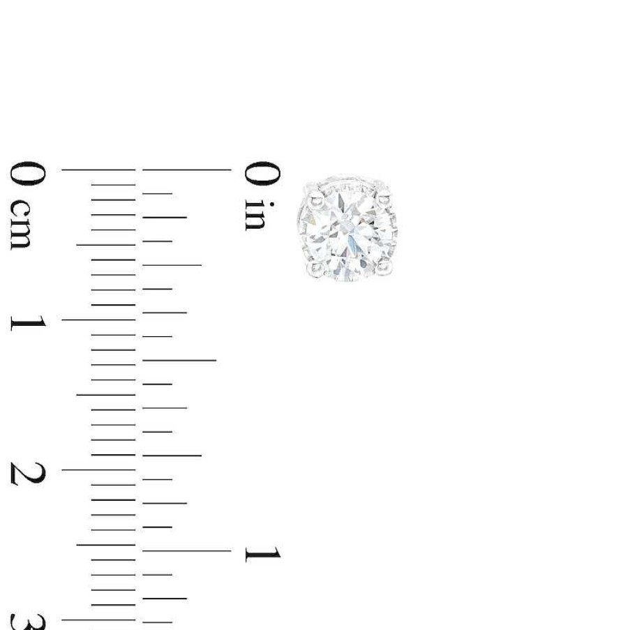 Earrings Zales | 2 Ct. T.W. Certified Lab-Created Diamond Solitaire Hidden Frame Stud Earrings In 10K White Gold (I/I1)