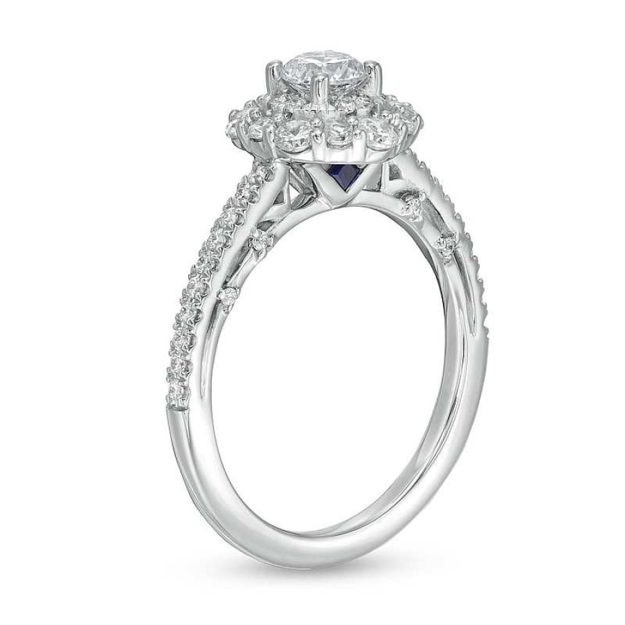 Rings Zales | Vera Wang Love Collection 1 Ct. T.W. Diamond Frame Engagement Ring In 14K White Gold