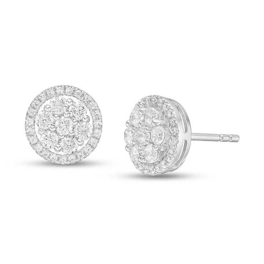 Earrings Zales | 1/2 Ct. T.W. Composite Diamond Stud Earrings In 10K White Gold