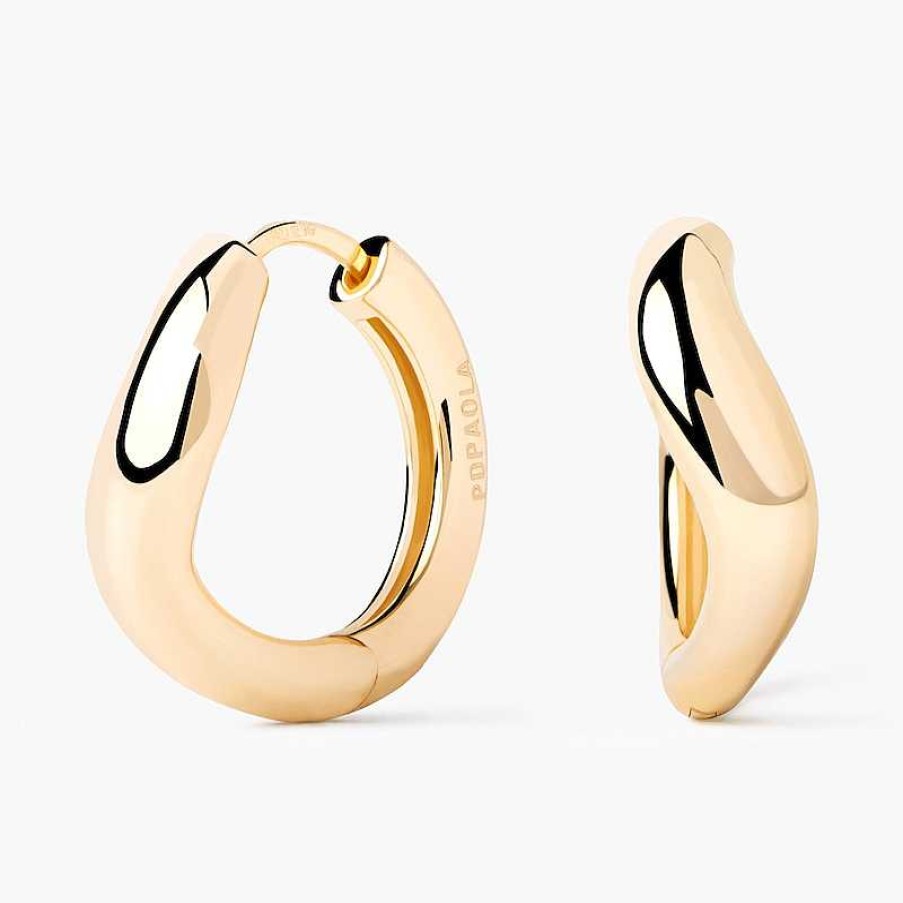 Earrings Zales | Pdpaola™ At Zales Wavy Hoop Earrings In 18K Gold