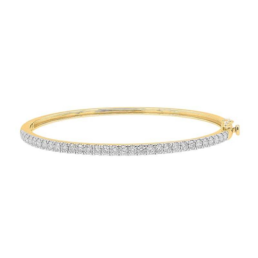 Bracelets Zales | 1-1/2 Ct. T.W. Diamond Line Bangle In 10K Gold