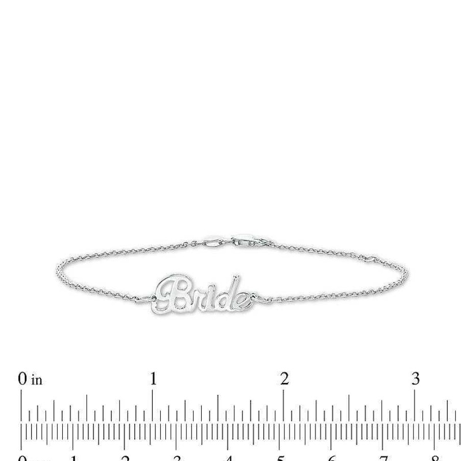 Bracelets Zales | Lowercase Script Name Bracelet In Sterling Silver (1 Line)