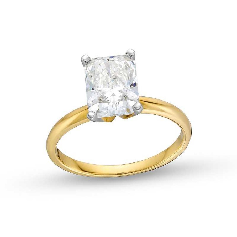 Rings Zales | 2 Ct. Certified Radiant-Cut Lab-Created Diamond Solitaire Engagement Ring In 14K Gold (F/Vs2)