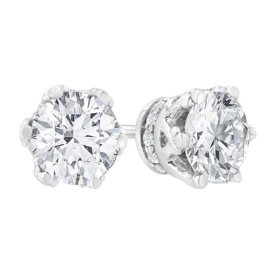 Earrings Zales | 1 Ct. T.W. Diamond Solitaire Stud Earrings In 14K White Gold