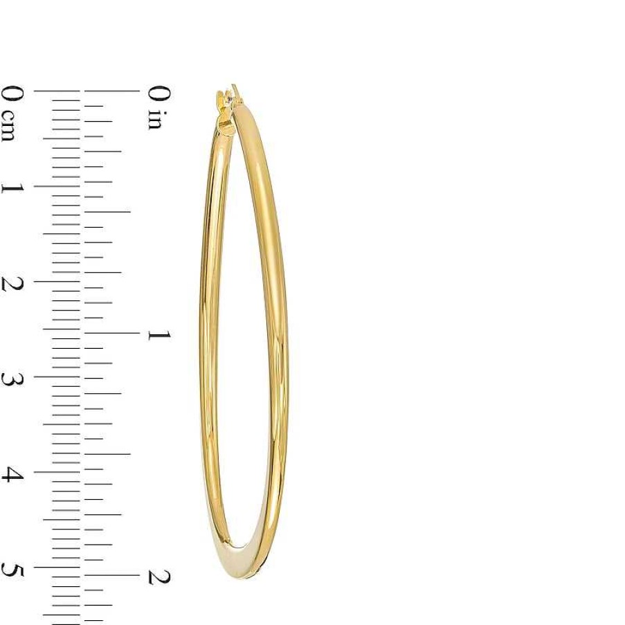 Earrings Zales | Made In Italy 50.0Mm Abstract Tube Hoop Earrings In 14K Gold