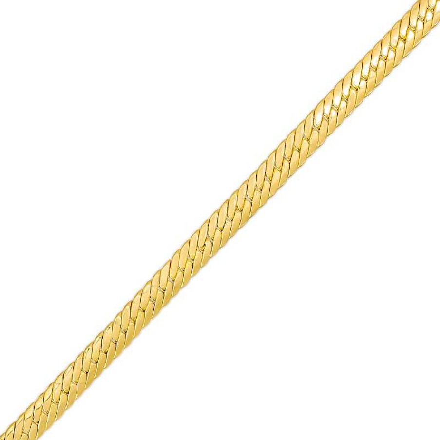 Bracelets Zales | 5.0Mm Hollow Cuban Snake Chain Bracelet In 10K Gold - 7.5"